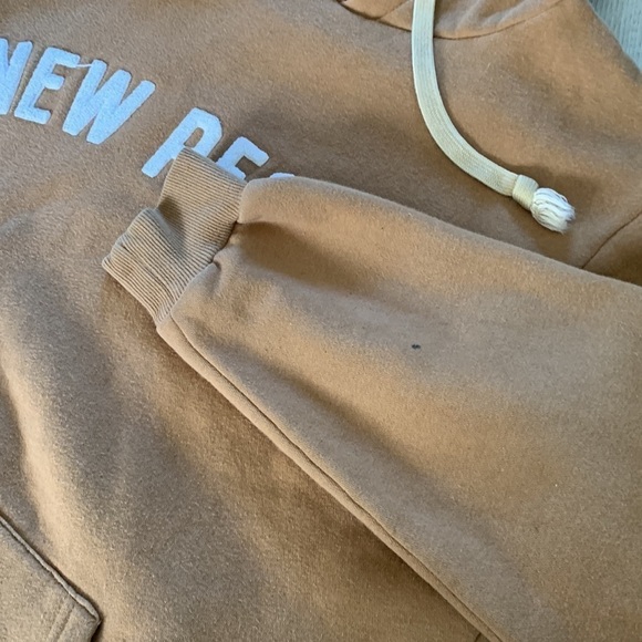 atelier new regime sweatshirt hooded campus size L tan white logo unisex - Picture 9 of 12